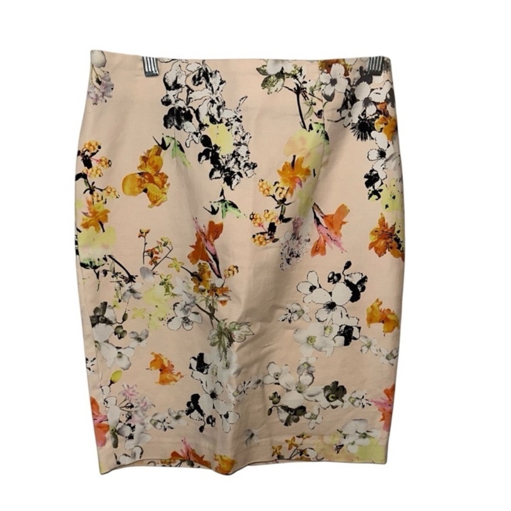 EUC Cynthia Rowley Pink and Yellow Knee-Length Pencil Skirt